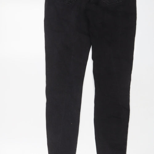 Bershka Womens Black Cotton Skinny Jeans Size 8 L28 in Regular Zip