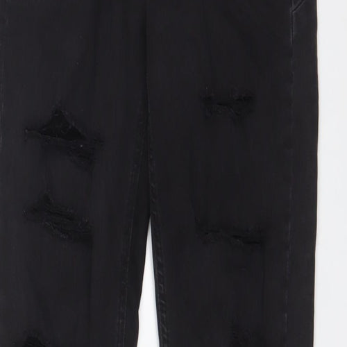 Bershka Womens Black Cotton Skinny Jeans Size 8 L28 in Regular Zip