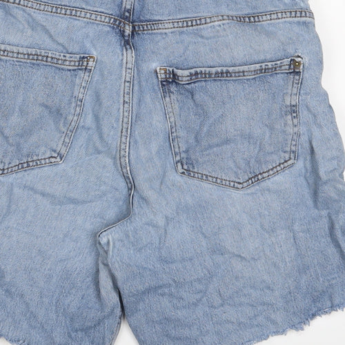 White Stuff Womens Blue Cotton Bermuda Shorts Size 12 L7 in Regular Zip