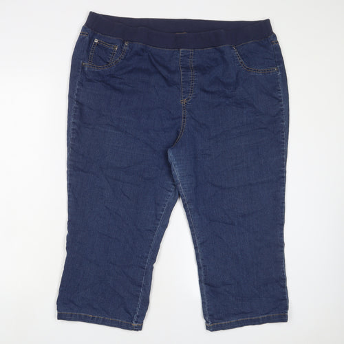 Maine Womens Blue Cotton Cropped Jeans Size 22 L21 in Regular