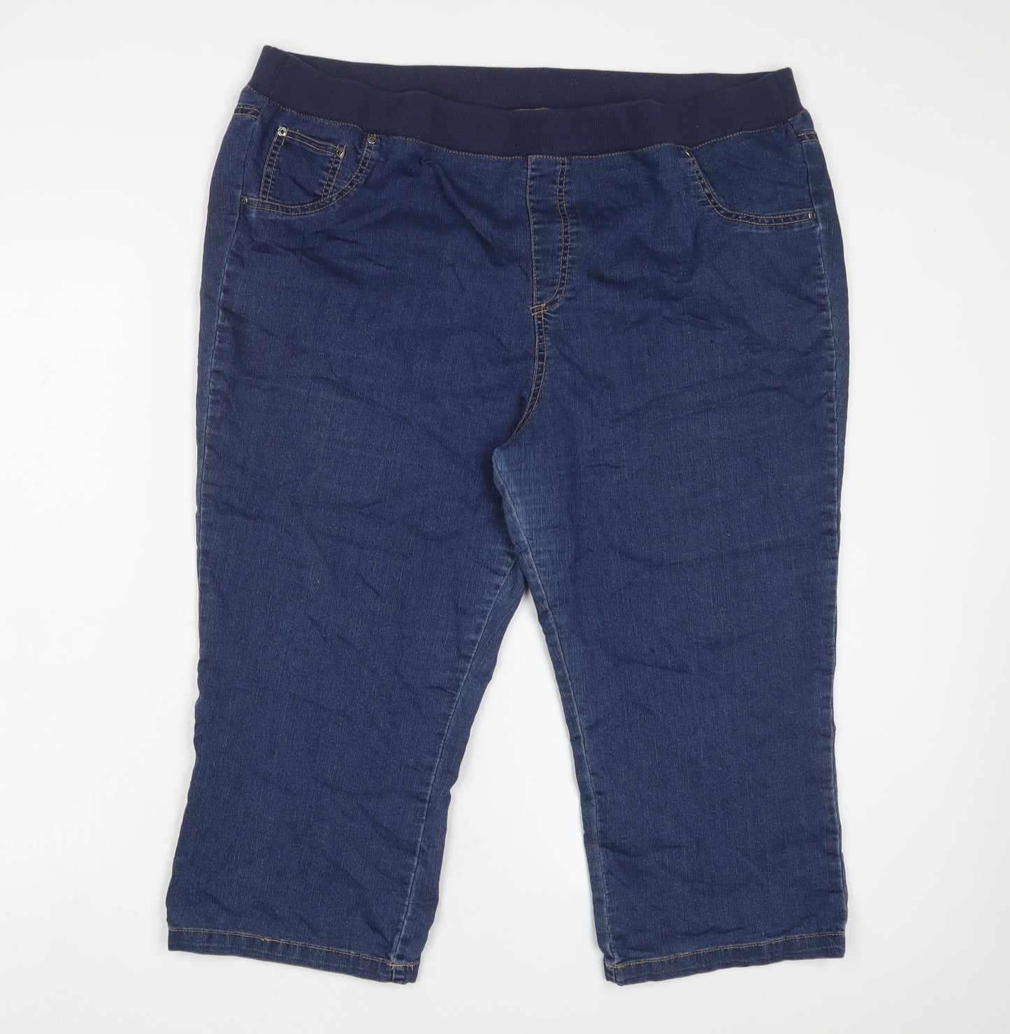 Maine Womens Blue Cotton Cropped Jeans Size 22 L21 in Regular