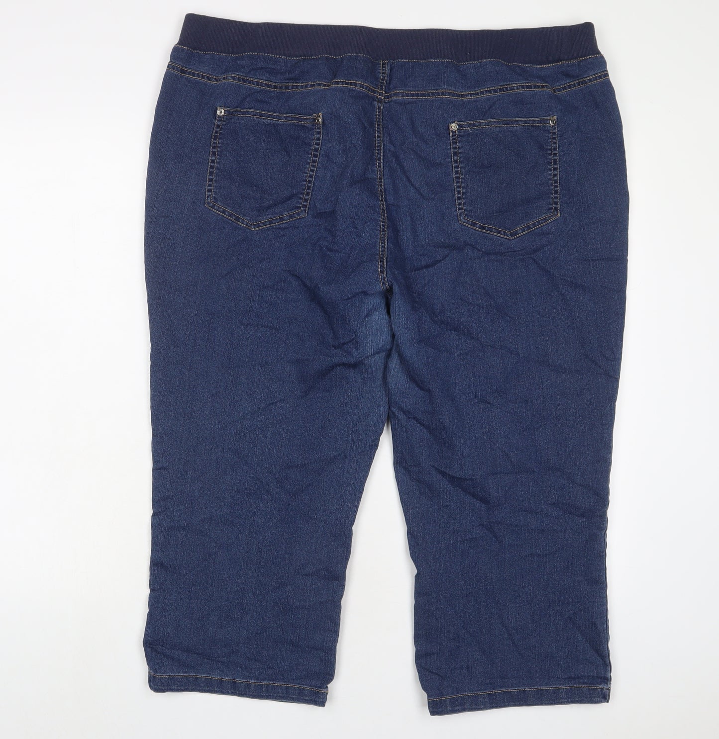 Maine Womens Blue Cotton Cropped Jeans Size 22 L21 in Regular
