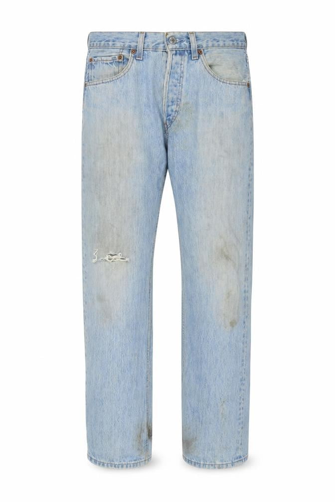 Levi's Mens Blue Cotton Straight Jeans Size 32 in L30 in Regular Zip
