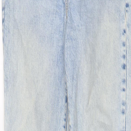 New Look Womens Blue Cotton Mom Jeans Size 8 L29 in Regular Zip