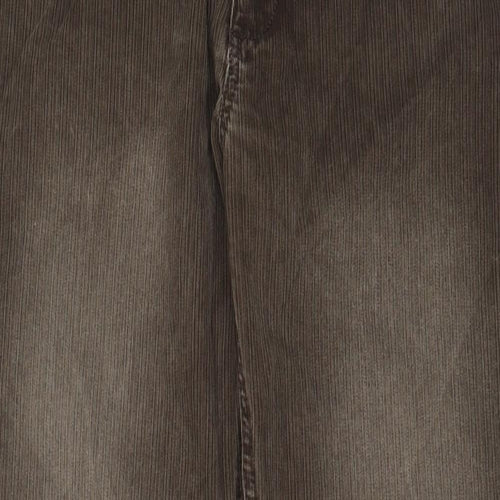 NEXT Mens Brown Cotton Trousers Size 26 in L30 in Regular Zip - Short Leg