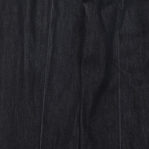 Wallis Womens Black Cotton Straight Jeans Size 16 L30 in Regular Zip