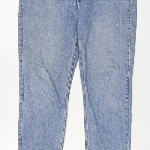 Denim & Co. Womens Blue Cotton Straight Jeans Size 16 L28 in Regular Zip