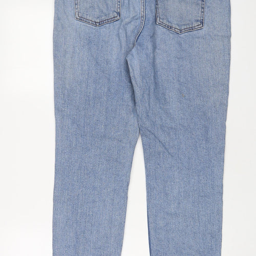 Denim & Co. Womens Blue Cotton Straight Jeans Size 16 L28 in Regular Zip