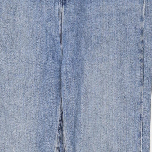 Denim & Co. Womens Blue Cotton Straight Jeans Size 16 L28 in Regular Zip