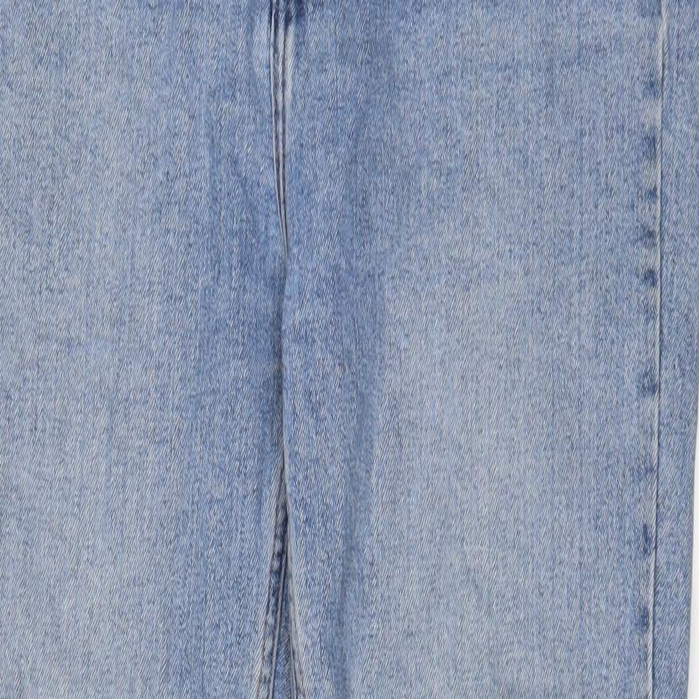 Denim & Co. Womens Blue Cotton Straight Jeans Size 16 L28 in Regular Zip