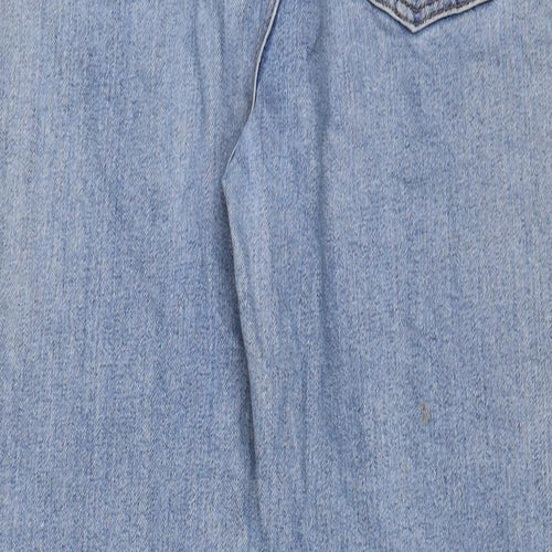 Denim & Co. Womens Blue Cotton Straight Jeans Size 16 L28 in Regular Zip