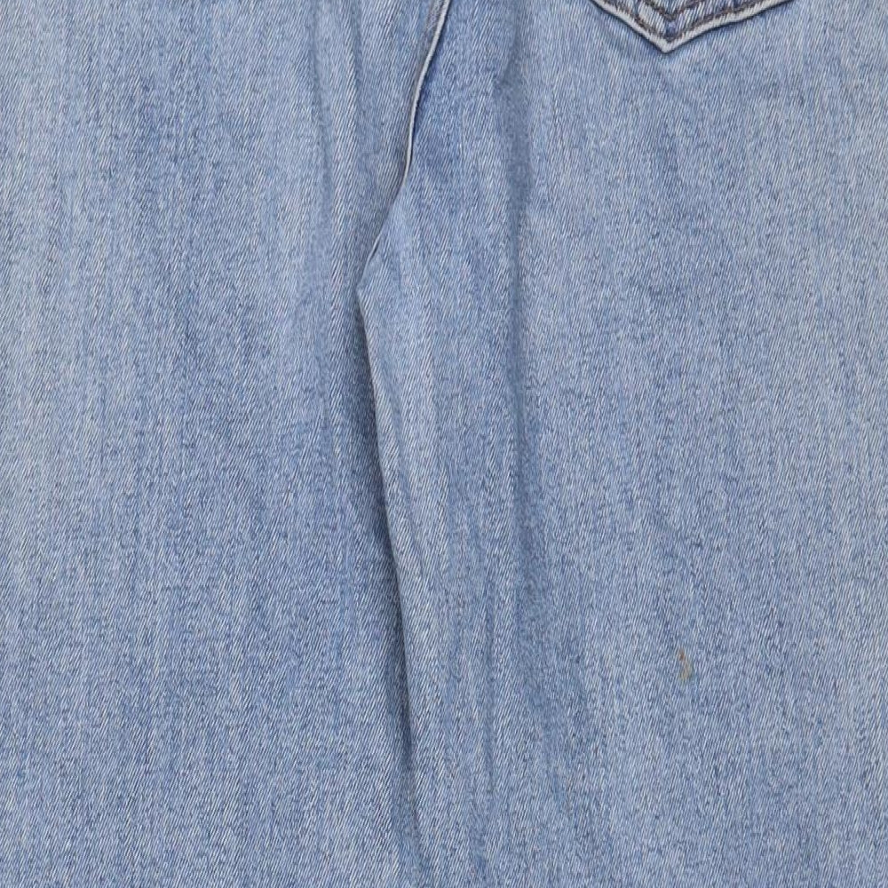 Denim & Co. Womens Blue Cotton Straight Jeans Size 16 L28 in Regular Zip