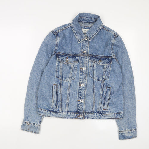 Marks and Spencer Womens Blue Jacket Size 10 Button