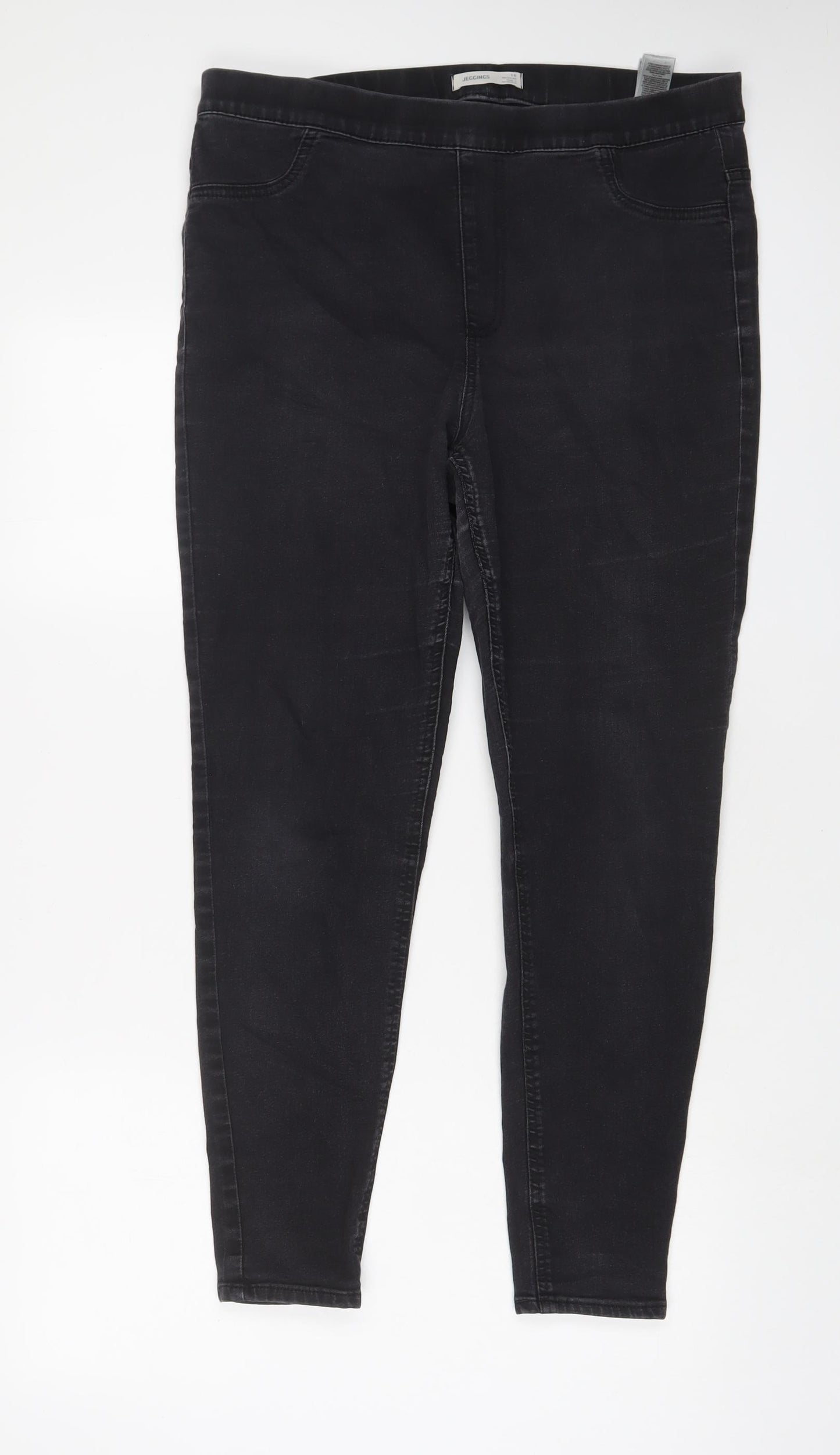 Marks and Spencer Womens Grey Cotton Jegging Jeans Size 16 L29 in Regular