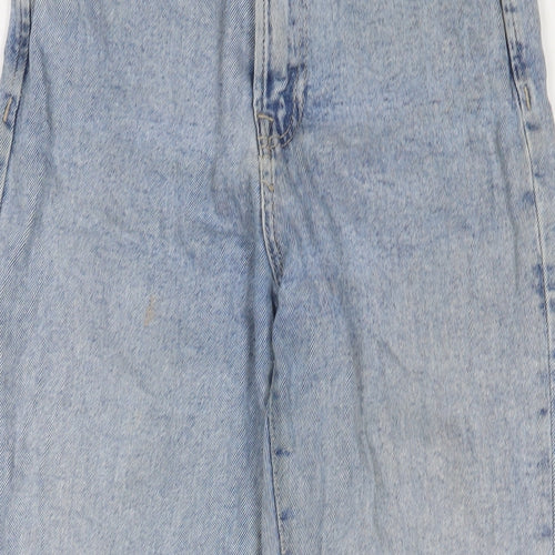 Stradivarius Womens Blue Cotton Straight Jeans Size 10 L26 in Regular Zip