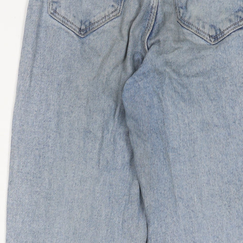 Stradivarius Womens Blue Cotton Straight Jeans Size 10 L26 in Regular Zip