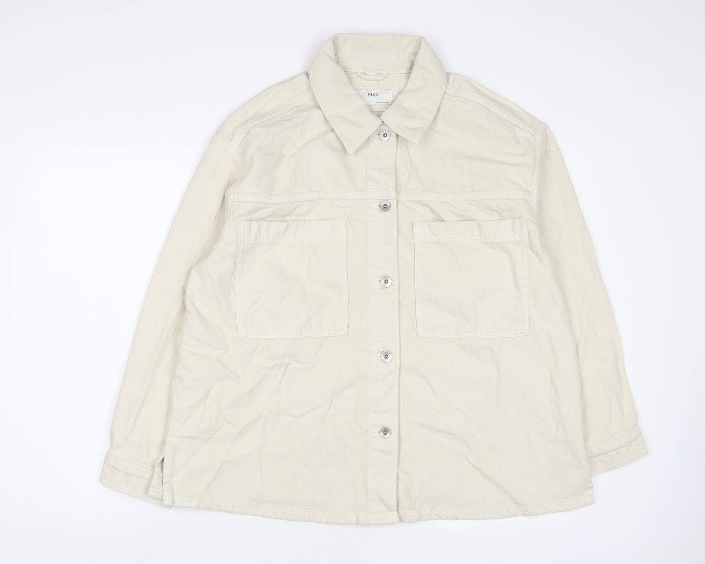 Marks and Spencer Womens Beige Jacket Size L Button