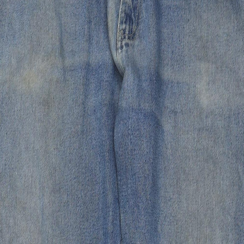 F&F Mens Blue Cotton Straight Jeans Size 34 in L32 in Regular Zip