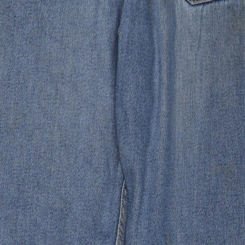 F&F Mens Blue Cotton Straight Jeans Size 34 in L32 in Regular Zip