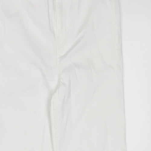 Marks and Spencer Womens White Cotton Straight Jeans Size 6 L23 in Regular Zip