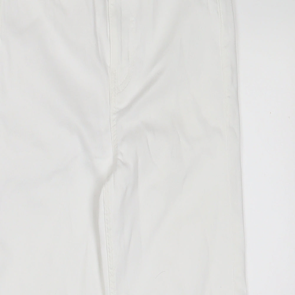 Marks and Spencer Womens White Cotton Straight Jeans Size 6 L23 in Regular Zip