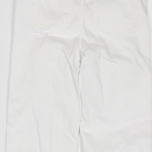 Marks and Spencer Womens White Cotton Straight Jeans Size 6 L23 in Regular Zip