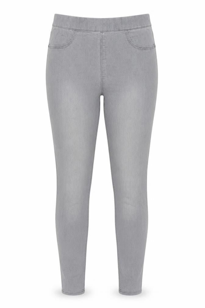 Front view of Matalan women’s grey cotton jegging jeans, size UK 12, 31-inch leg regular