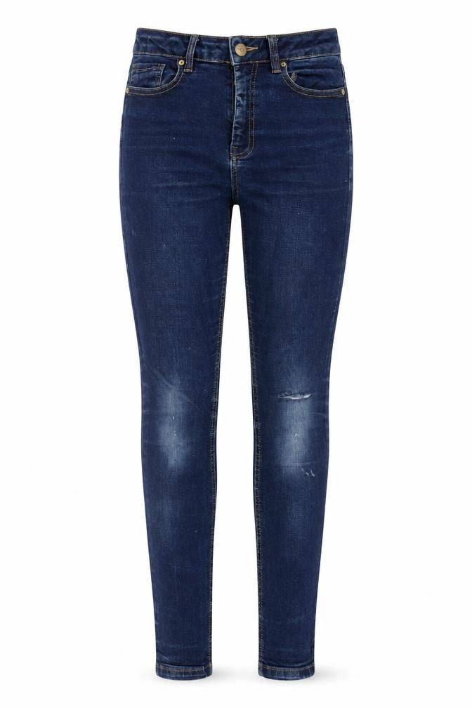 Warehouse Womens Blue Cotton Skinny Jeans Size 8 L27 in Regular Zip