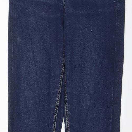 Warehouse Womens Blue Cotton Skinny Jeans Size 8 L27 in Regular Zip