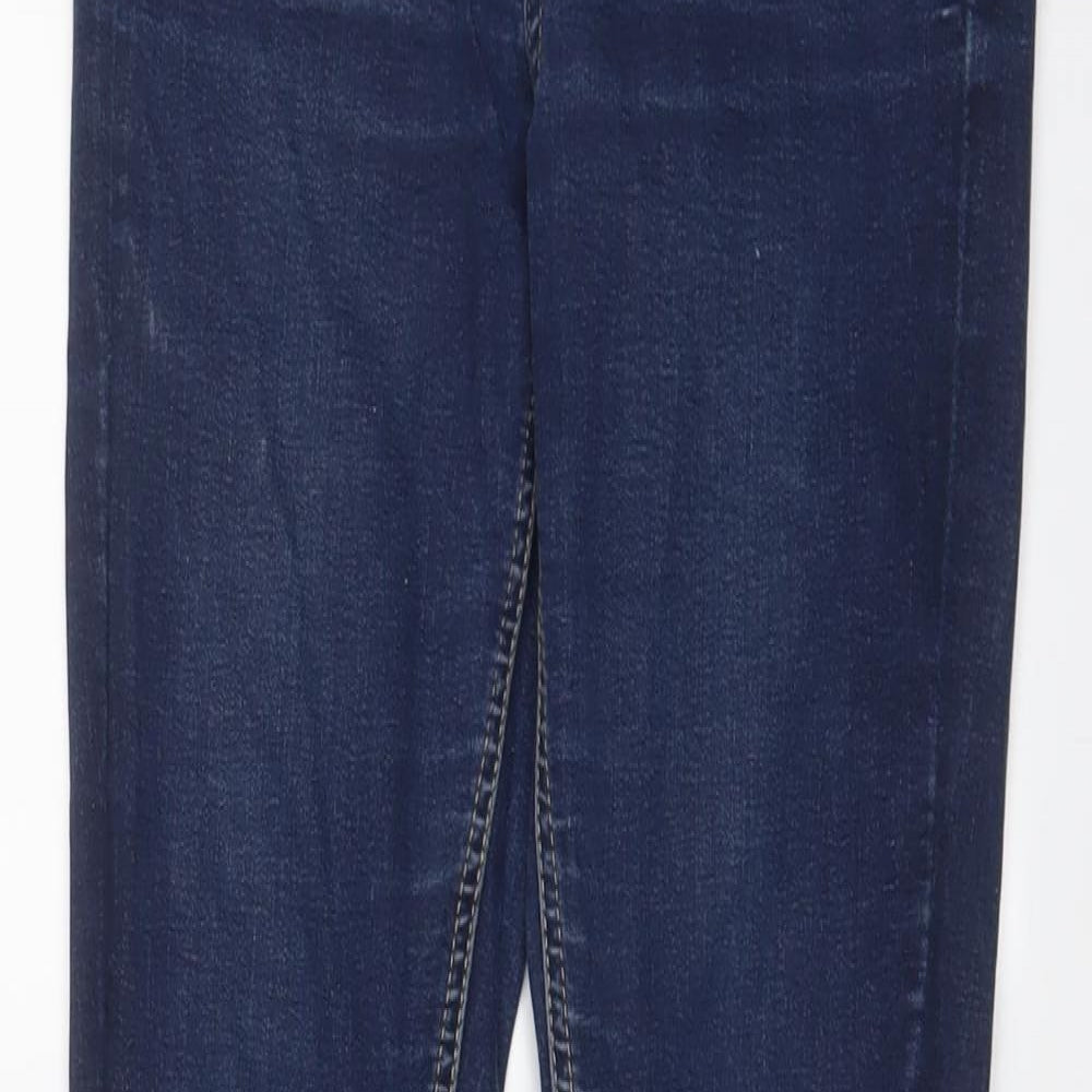 Warehouse Womens Blue Cotton Skinny Jeans Size 8 L27 in Regular Zip