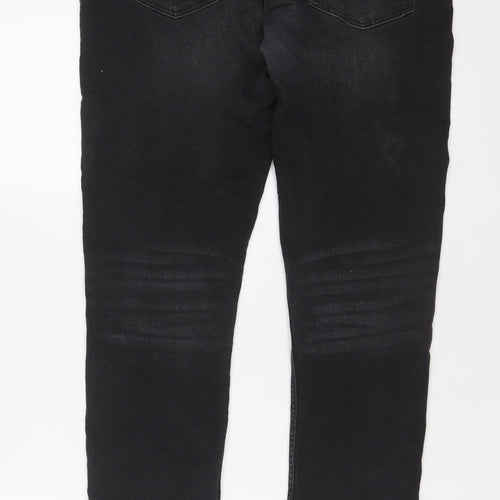 Marks and Spencer Girls Black Cotton Skinny Jeans Size 14-15 Years L29 in Regular Zip