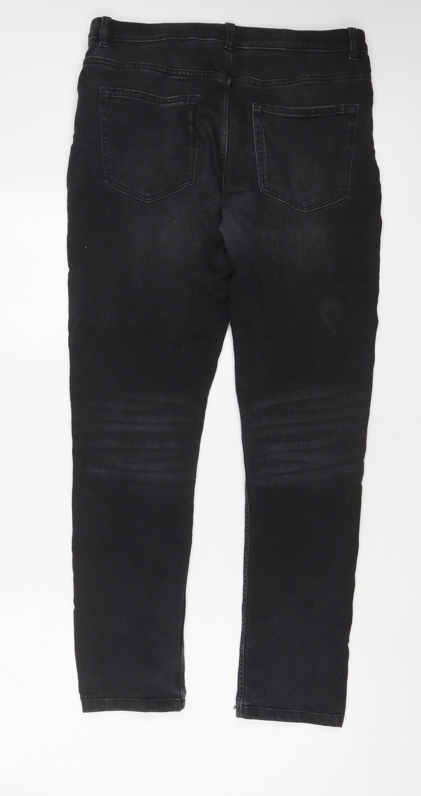 Marks and Spencer Girls Black Cotton Skinny Jeans Size 14-15 Years L29 in Regular Zip