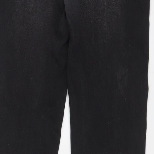 Marks and Spencer Girls Black Cotton Skinny Jeans Size 14-15 Years L29 in Regular Zip