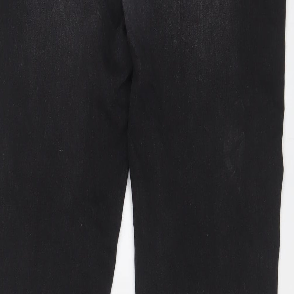 Marks and Spencer Girls Black Cotton Skinny Jeans Size 14-15 Years L29 in Regular Zip