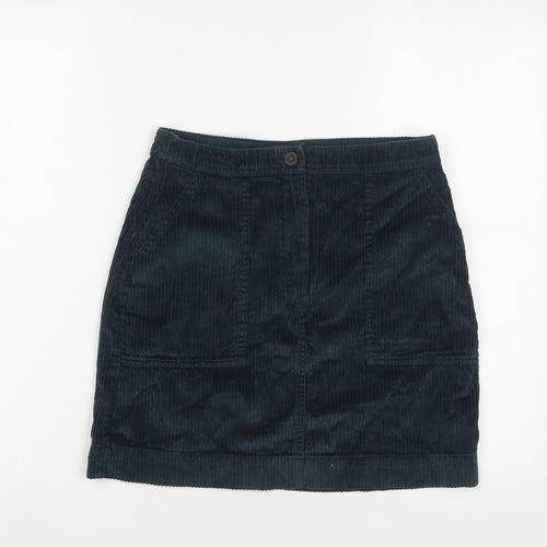 Gap Womens Green Cotton A-Line Skirt Size S Zip