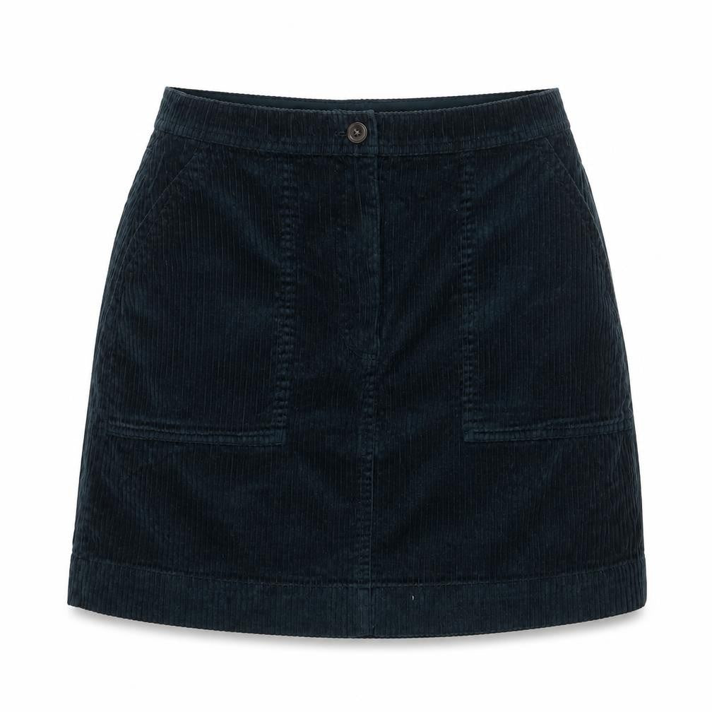 Front view of Gap women’s green cotton a-line skirt, size S, zip