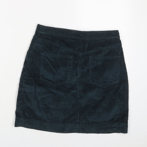 Gap Womens Green Cotton A-Line Skirt Size S Zip