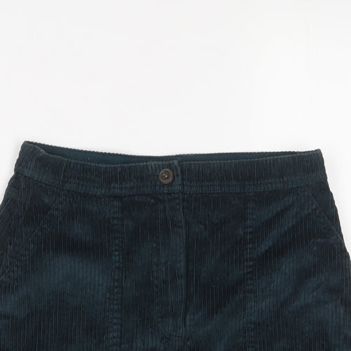 Gap Womens Green Cotton A-Line Skirt Size S Zip