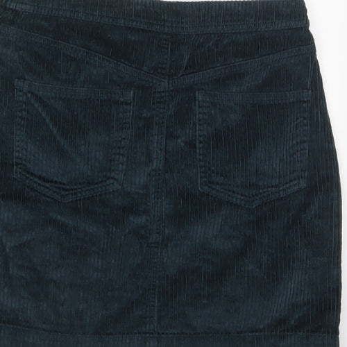 Gap Womens Green Cotton A-Line Skirt Size S Zip