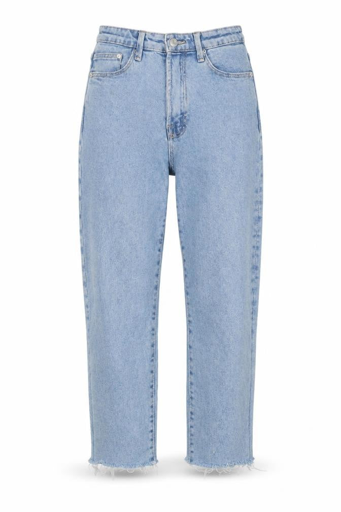 Stradivarius Womens Blue Cotton Straight Jeans Size 6 L21 in Regular Zip