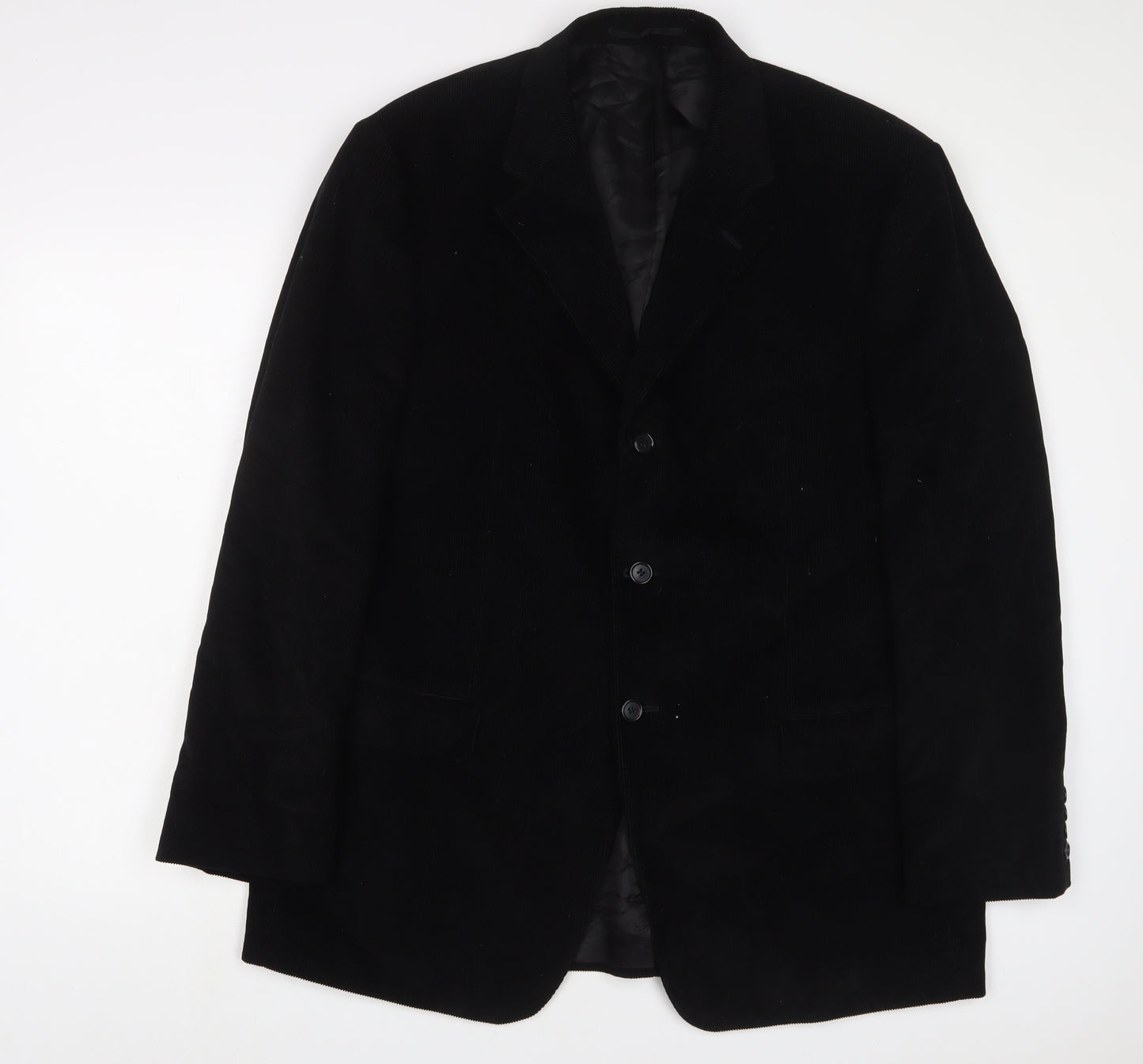 Marks and Spencer Mens Black Cotton Jacket Suit Jacket Size 44 Regular