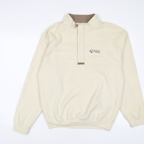 GEAR FOR SPORTS Womens Beige Polyester Pullover Sweatshirt Size L Button