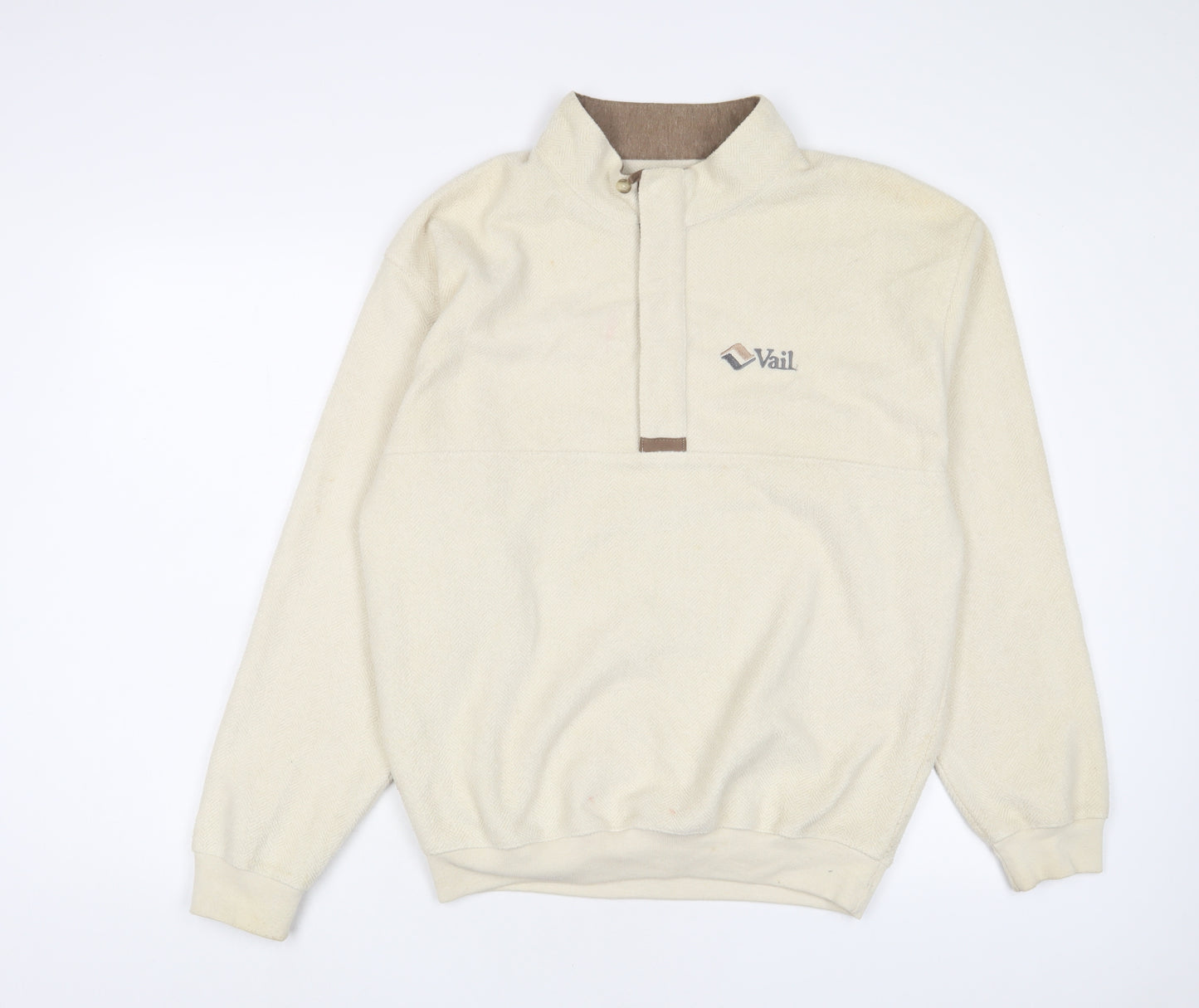 GEAR FOR SPORTS Womens Beige Polyester Pullover Sweatshirt Size L Button