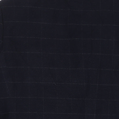 Cavani Mens Blue Plaid Polyester Jacket Suit Jacket Size 50 Regular