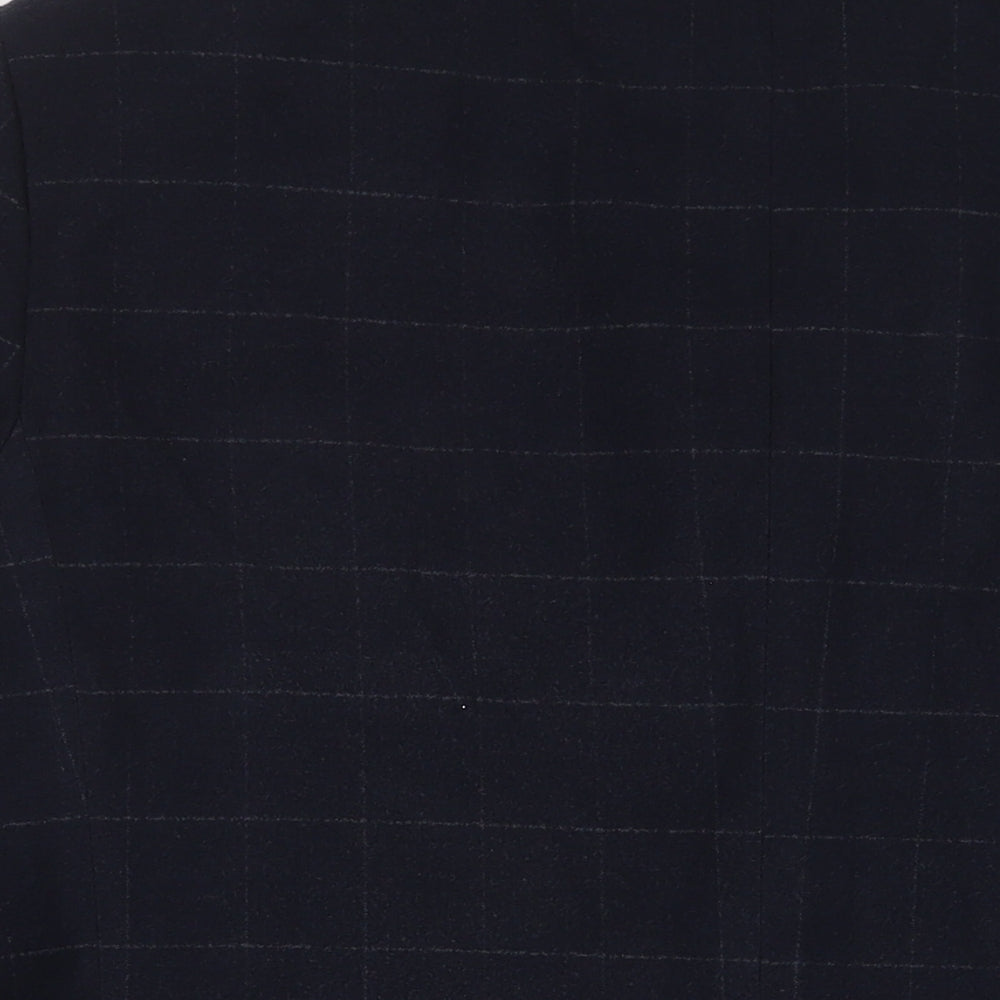 Cavani Mens Blue Plaid Polyester Jacket Suit Jacket Size 50 Regular