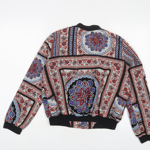 Topshop Womens Multicoloured Fair Isle Jacket Size 10 Zip