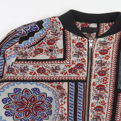 Topshop Womens Multicoloured Fair Isle Jacket Size 10 Zip