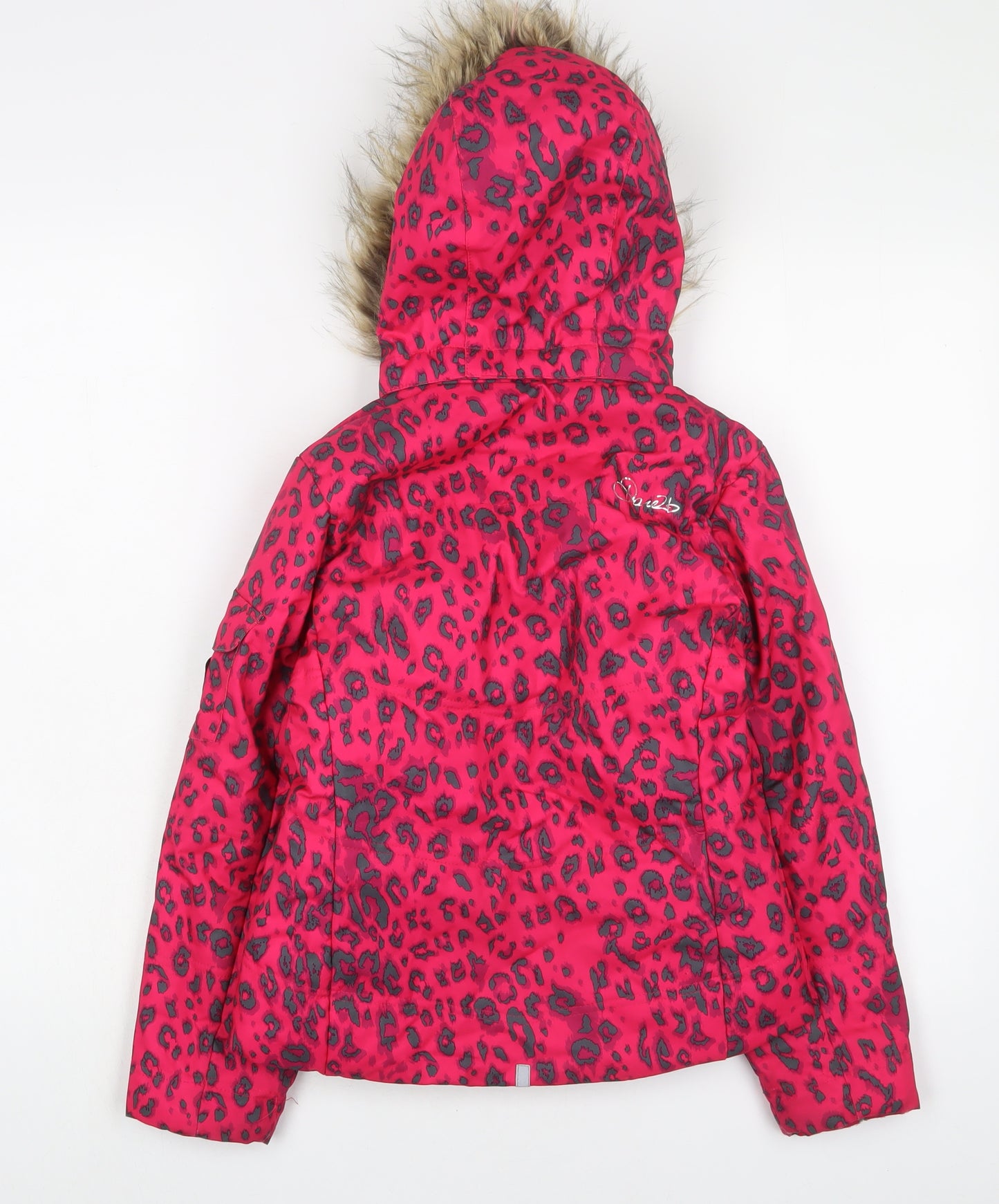 Dare 2B Girls Pink Animal Print Basic Coat Coat Size 7-8 Years Zip