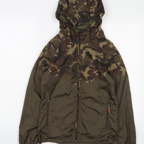 Superdry Womens Green Camouflage Jacket Size XS Zip