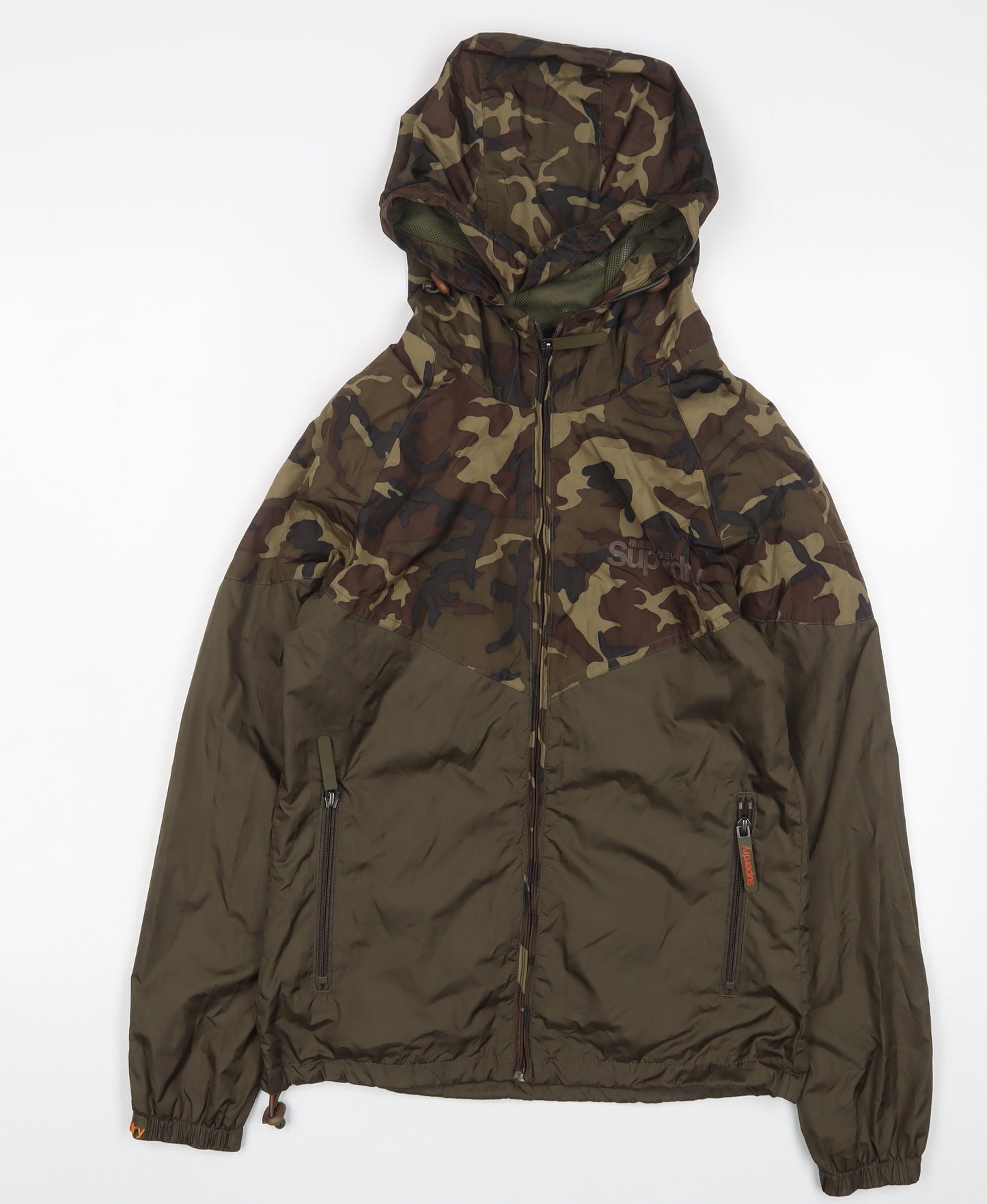 Superdry Womens Green Camouflage Jacket Size XS Zip